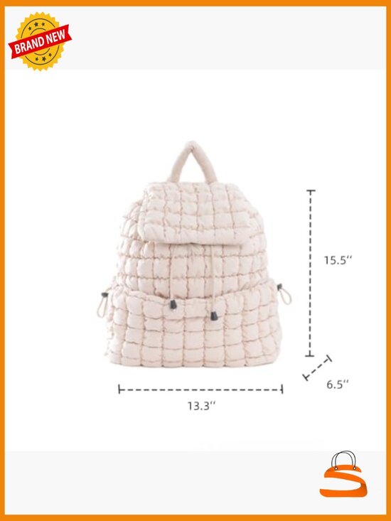 Quilted Puffer Backpack for Women Lightweight Travel Hiker Drawstring Backpack main image 5